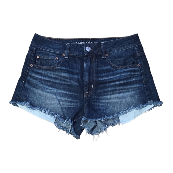 American Eagle Outfitters Blue Jean Shorts Distressed Style Size 8 - Picture 1 of 3